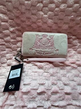 Juicy Couture UK - Twig Dog Pink and Beige - Long Wallet zip with Wristlet! NWT!